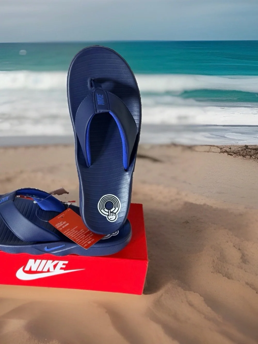 Nike Marina Men's Size 10 Flip-Flop Sandals. Midnight Navy Blue. New In Box